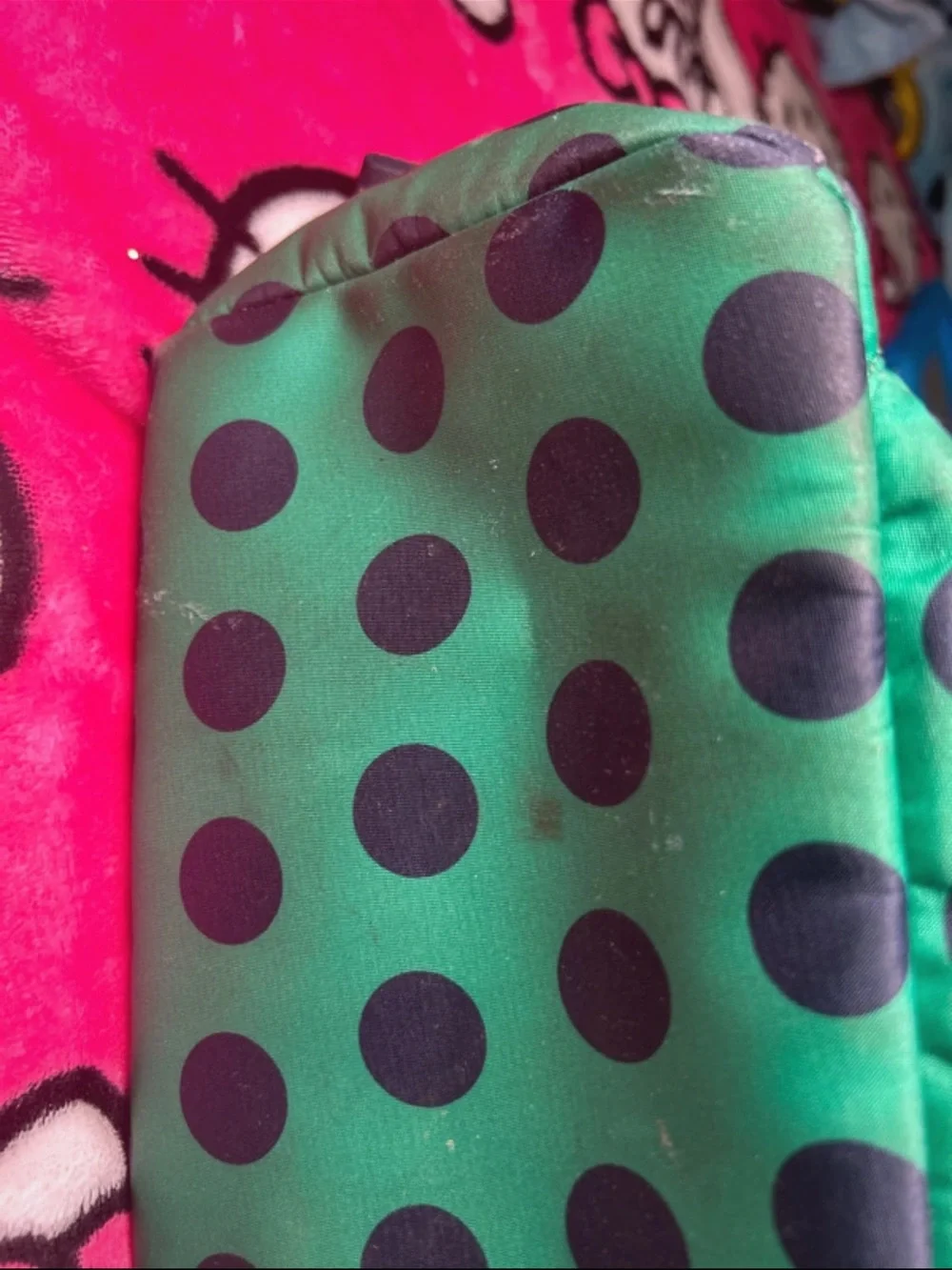 kate spade kids green polka dot backpack with black dots